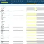 Financial projection table detailing actuals and forecasts for subscribers and income statement