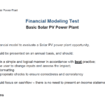 Summary of instructions for building a financial model for a Solar PV project.