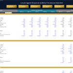 LBO Financial Model Scenarios Analysis Overview | eFinancialModels Scenarios analysis in a leveraged buyout financial model with income statement and balance sheet data.
