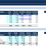 Gross Profit and Operational Analysis Overview | eFinancialModels Gross profit analysis table with year-to-date contributions and operational metrics.