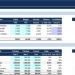 Financial Summary of Major Expenses and Working Capital | eFinancialModels Comparison of actual and budgeted major expenses with working capital growth chart.