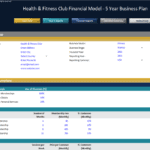 Health & Fitness Club Financial Model - 5 Year Business Plan | eFinancialModels Financial model for health and fitness club showing business information, revenue assumptions, and membership types.