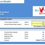 eCommerce Model Completion and Validation Checks | eFinancialModels eCommerce model completion checklist showing status checks and functionality