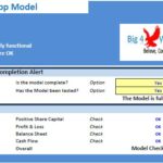 Mobile App Model Status and Checks Overview | eFinancialModels Dashboard illustrating checks completed for a mobile app financial model.