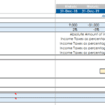 Income Tax Payment and NOL Carry-Forward Analysis | eFinancialModels Income tax payment calculations and NOL carry-forward analysis displayed in a financial model template