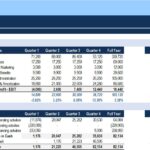 Financial summary displaying profit and cash flow for ECF Consultancy across four quarters.