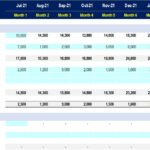 Cash-flow statement template showing monthly supplier payments and account balances.