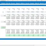 Financial model section showing debt sizing and EBITDA calculations for renewable energy investment.