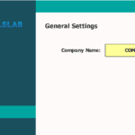 Company Name Input Section in Financial Model | eFinancialModels General settings interface for entering a company name in a financial model template.