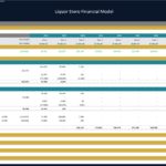 Liquor Store Financial Model Cash Flow Overview | eFinancialModels Cash flow projections for a liquor store model, showing distributions and balances for investors.