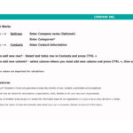 Contact List Template Guide for Excel | eFinancialModels Guide on entering company and contact information using an Excel contact list template