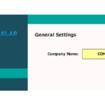 General Settings Interface for Financial Model Template | eFinancialModels Settings menu showing the General Settings section for company name input.