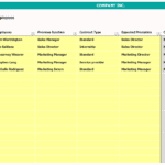 Employee Position Overview for COMPANY INC. | eFinancialModels Employee position table detailing roles, contracts, and salaries.