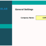 Company Name Entry in FINMODELSLAB Settings | eFinancialModels Input field for company name in FINMODELSLAB settings interface