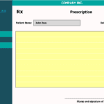 Digital Prescription Template for Patient Records | eFinancialModels Medical prescription template layout with patient info fields.