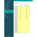 Sales Team Member List Example | eFinancialModels Structured table displaying names of sales team members for analysis.