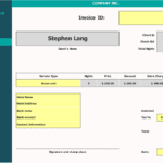 Hotel Invoice Template with Pricing Breakdown | eFinancialModels Invoice detailing guest charges, including room rent and total fees.