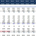 Pro Forma Income Statement Forecast Overview | eFinancialModels Pro Forma Income Statement showing monthly revenue, expenses, and net income projections.