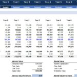 Free Cash Flow Valuation Model Overview | eFinancialModels Valuation model showing Free Cash Flow metrics, including NPV and IRR over ten years.