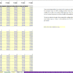 Spreadsheet showing monthly vending machine capacity percentages from FY 2021 to FY 2025.