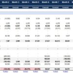 Forecasted pro forma cash flow statement for operational activities