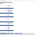 Quarterly Budgeting Model Table of Contents | eFinancialModels Table of contents for quarterly budgeting model, detailing financial sections and links.