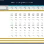 ABC Ltd Annual Budget & Forecast Analysis Template | eFinancialModels Excel budgeting template showcasing multi-year financial forecasts and projections.