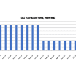 CAC Payback Time Analysis from Jan 2019 to Dec 2020 | eFinancialModels Bar chart showing monthly CAC payback time from January 2019 to December 2020.