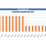 Customer Acquisition Cost Trends Over 24 Months | eFinancialModels Monthly customer acquisition cost graph showing fluctuations from Jan 2019 to Dec 2020.
