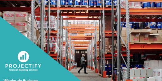 Warehouse interior highlighting inventory for financial modelling.