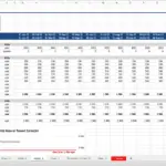 Rented Areas Financial Model Overview | eFinancialModels Rented areas table categorizing seasoned, fresh, and prospective tenants with total GLA.