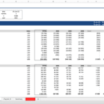 Payroll Expenses for Salaried Employees Template | eFinancialModels Payroll Excel template showing income tax and net salary projections for employees.