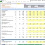 Financial assumptions table for a construction company including growth rates and cost breakdowns.