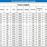 Retail Clothing Store Product Performance Analysis | eFinancialModels Product analysis table showing sales and profitability metrics