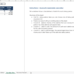 Accounts receivable calculator displaying debt amounts and percentages by debtor.
