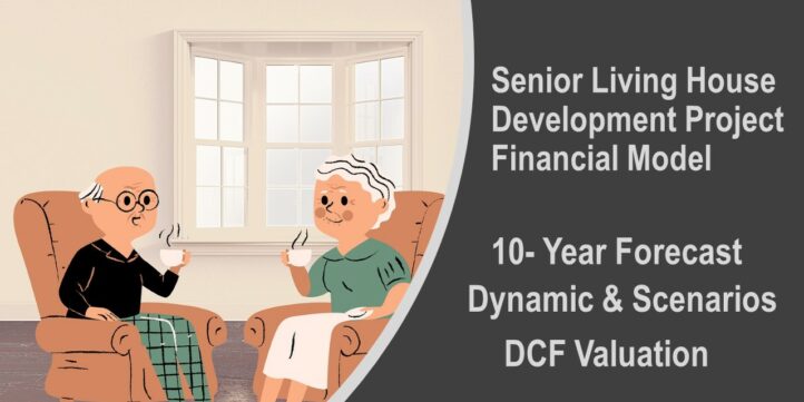 Senior Living House Financial Model Overview | eFinancialModels Financial model illustration for a senior living house with 10-year forecast details.