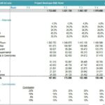 Profit & Loss Statement for Project Boutique B&B Hotel | eFinancialModels Profit and loss projection with costs and revenue breakdown for a hotel model.