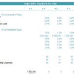 Financial Projections for Buy Now & Pay Later Project | eFinancialModels Financial table detailing costs and expenses for Buy Now & Pay Later model