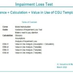 Impairment Loss Test Template Overview | eFinancialModels Table of contents for Impairment Loss Test template with detailed sections.