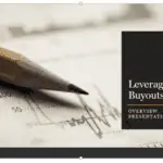 Leveraged Buyouts Overview Presentation | eFinancialModels Overview slide for leveraged buyouts presentation featuring a chart and a pencil.
