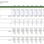 Detailed LBO Analysis Supporting Schedules Overview | eFinancialModels Financial model template illustrating book equity and current debt schedules.
