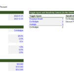 Discounted Cash Flow (DCF) Analysis Template | eFinancialModels Visual representation of a Discounted Cash Flow analysis template with financial assumptions and inputs.