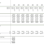 Discounted Cash Flow Valuation Template Overview | eFinancialModels DCF valuation showing cash flows, terminal value, and net present value data by year.