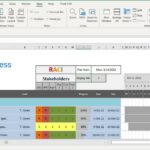 RACI Matrix Template for Project Management in Excel | eFinancialModels RACI matrix highlighting project tasks, responsibilities, and progress in Excel.