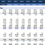 Pro Forma Income Statement for Strategic Planning | eFinancialModels Pro forma income statement with forecast projections for revenues and expenses over ten years.