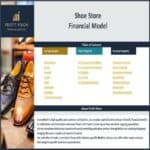 Shoe Store Financial Model Table of Contents | eFinancialModels Table of contents for the Shoe Store Financial Model template