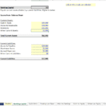 Working capital analysis showing current assets and liabilities breakdown
