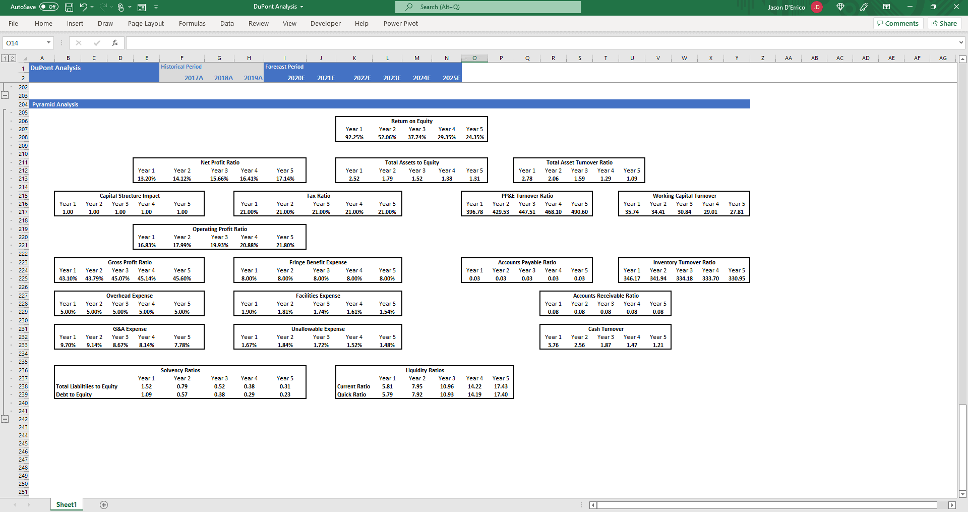 DuPont Analysis Model Template eFinancialModels