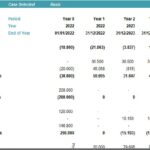 Annual Cash Flow Analysis | eFinancialModels Annual cash flow analysis table showing net profit and cash flow details over five years.