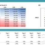 Sensitivity Analysis Table for NPV, WACC, and IRR | eFinancialModels Sensitivity analysis showing NPV, WACC, and IRR across growth scenarios.